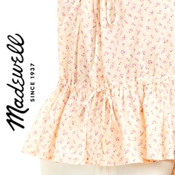 NWT/NIB MADEWELL ๐ฏ Cotton Floral Peasant Tant-Tie - Picture 3 of 13